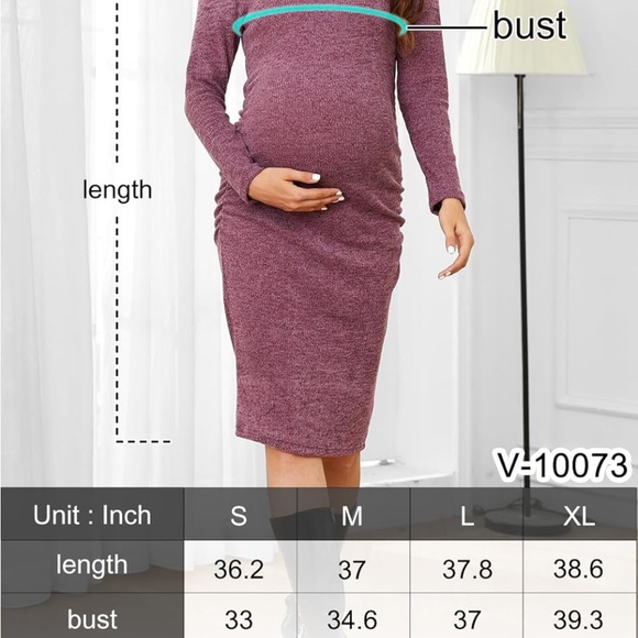 Purple Maternity Dress XL - Picture 3 of 4